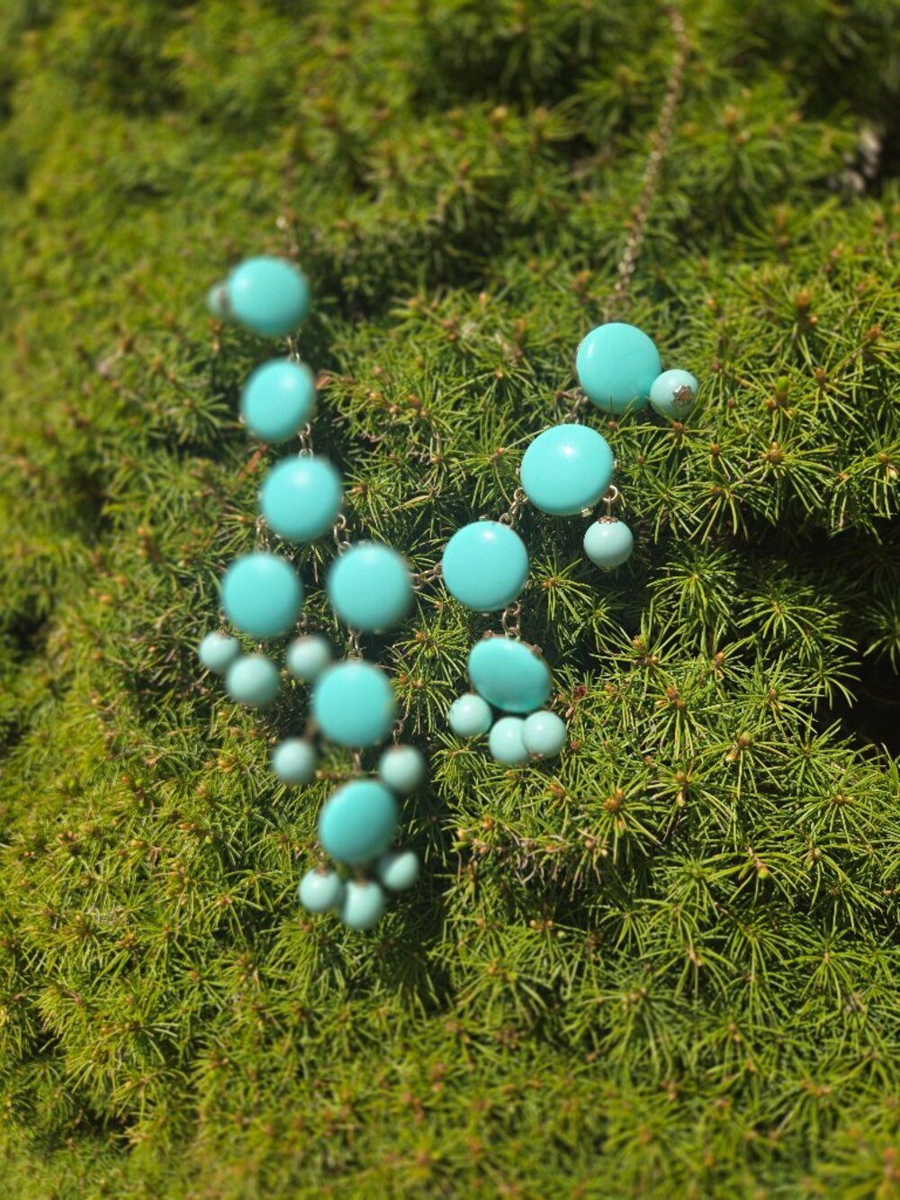 Blue turquoise bubble necklace - Picture 3 of 4